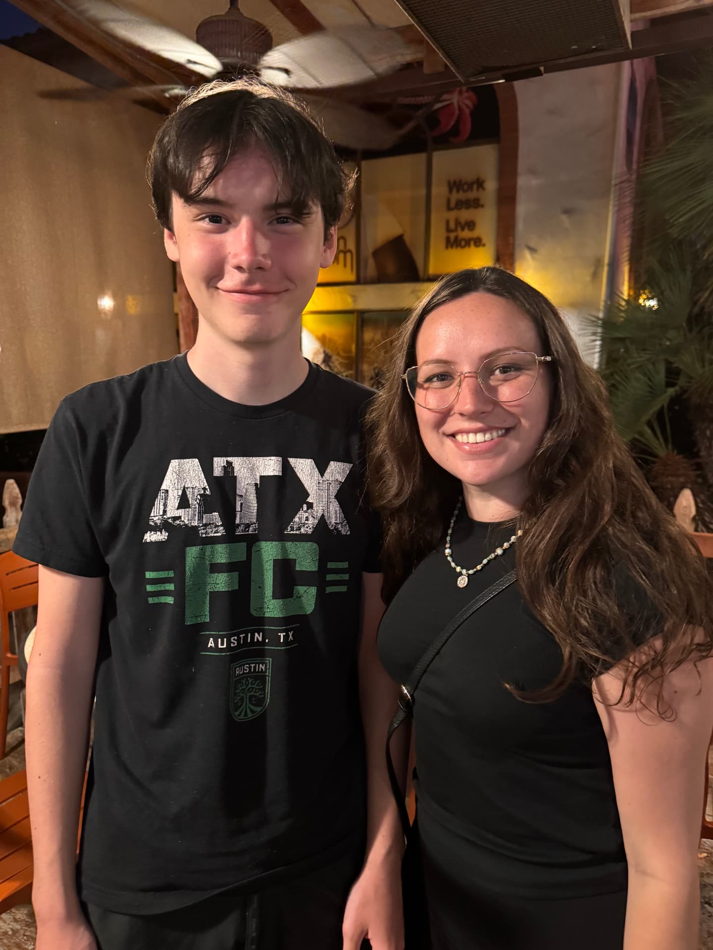 Remy Lievens with Madison, a security specialist and humanitarian worker